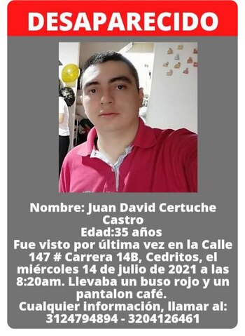 Juan David Certuche Castro, comerciante