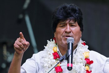 Evo Morales durante un acto