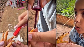 El curioso tutorial de belleza se volvió tendencia por la tranquilidad del ave durante el proceso.