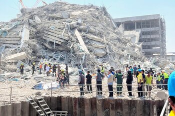 Una imagen del derrumbe de