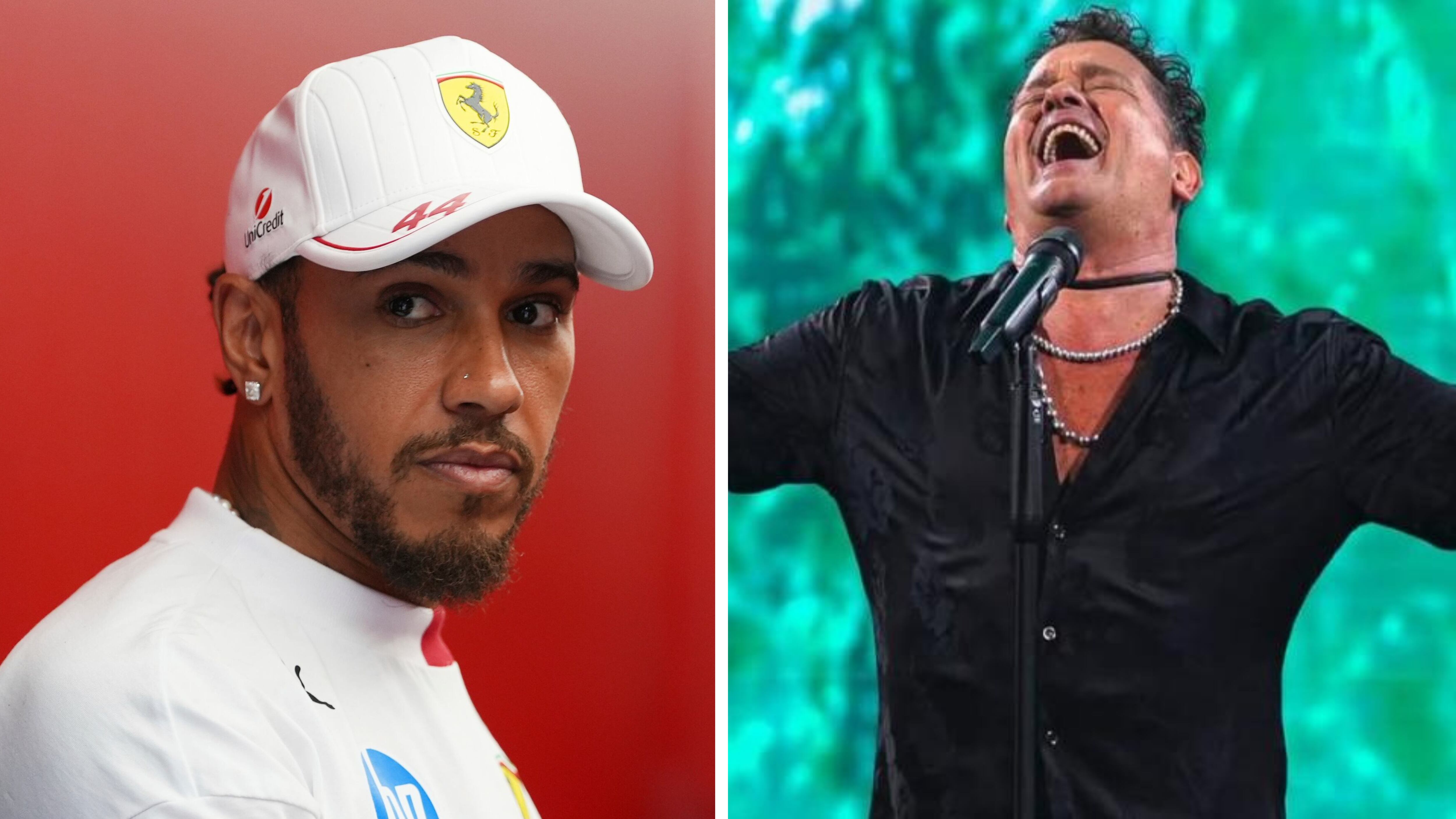 Lewis Hamilton entrena al ritmo de Fruta fresca de Carlos Vives, fusionando su enfoque en la preparación física con la música colombiana en su gimnasio personal - crédito Rebecca Blackwell/AP y Carlos Vives/Instagram