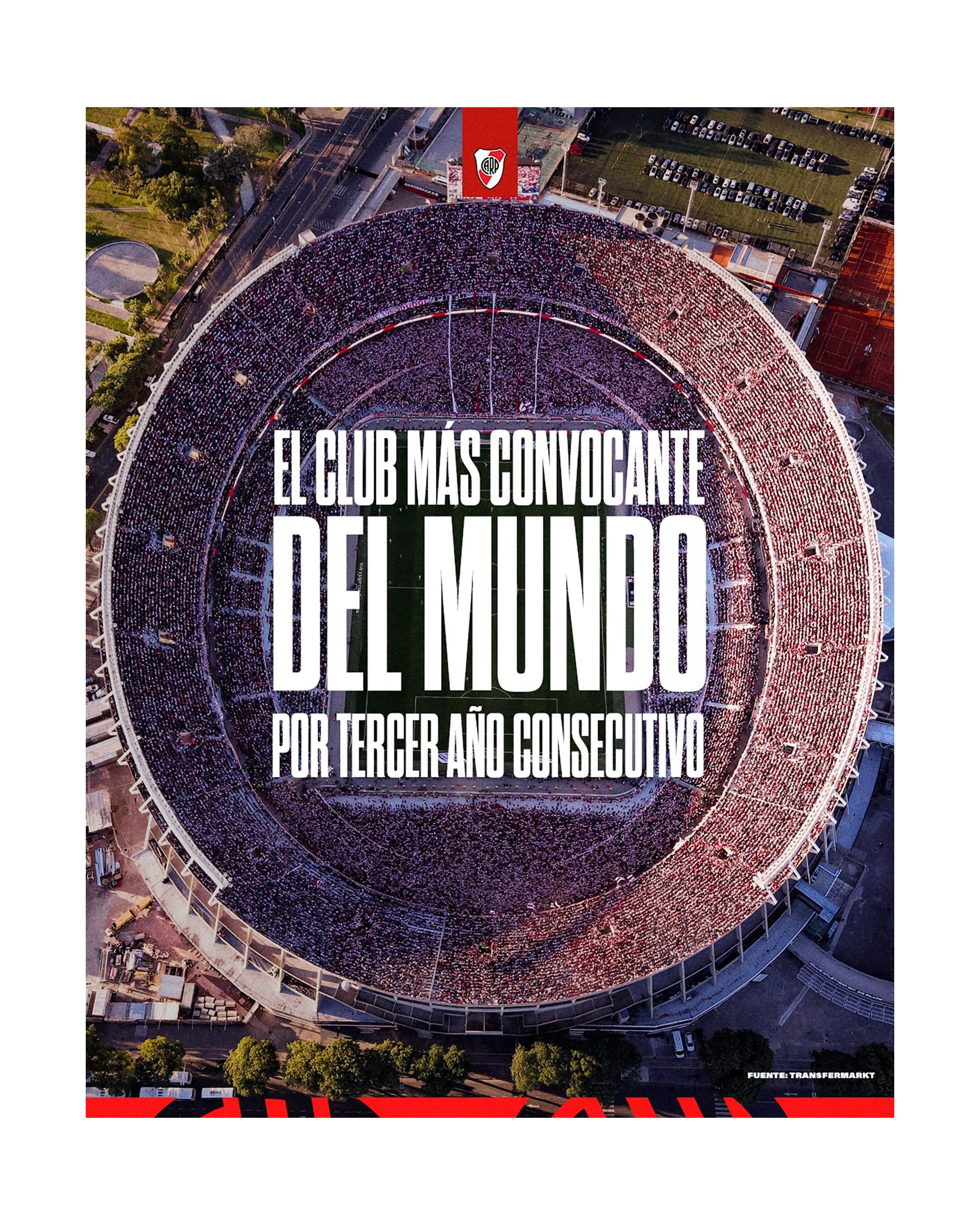 River Plate celebró ser el club más convocante del mundo por tercer año consecutivo