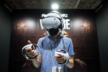 The Sony PlayStation VR2 headset. Photographer: Tomohiro Ohsumi/Getty Images