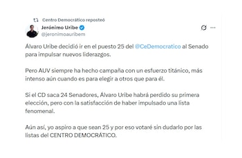 Con este mensaje en X,