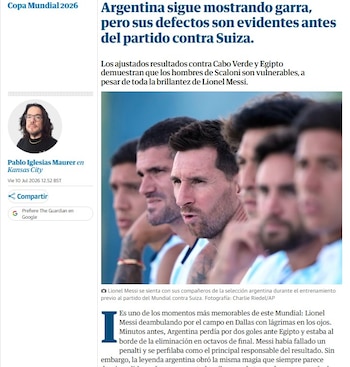 El análisis de The Guardian a las actuaciones de la selección argentina en el Mundial 2026