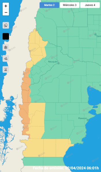Las alertas por lluvias en