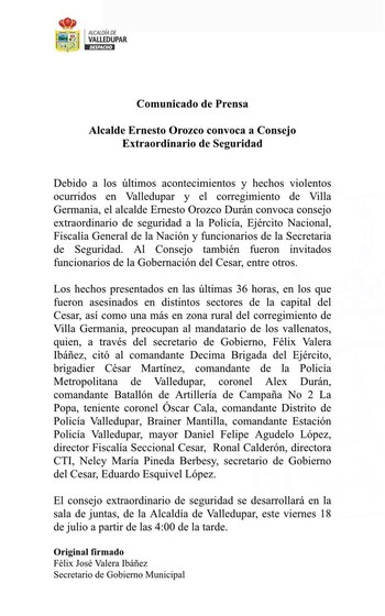 Este es le comunicado de