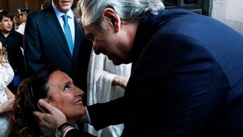 Gabriela Michetti y Alberto Fernández