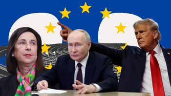 (Montaje de Infobae España. Con imágenes de Olivier Hoslet/EFE, Sputnik/Aleksey Babushkin/Kremlin vía Reuters)