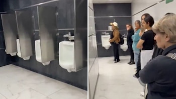Usuaria exhibe mingitorios en baño de mujeres del AICM: “Se ve que estamos listos para el Mundial”