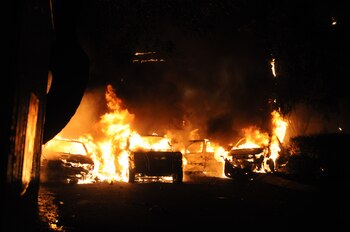 El Learjet cayó en una