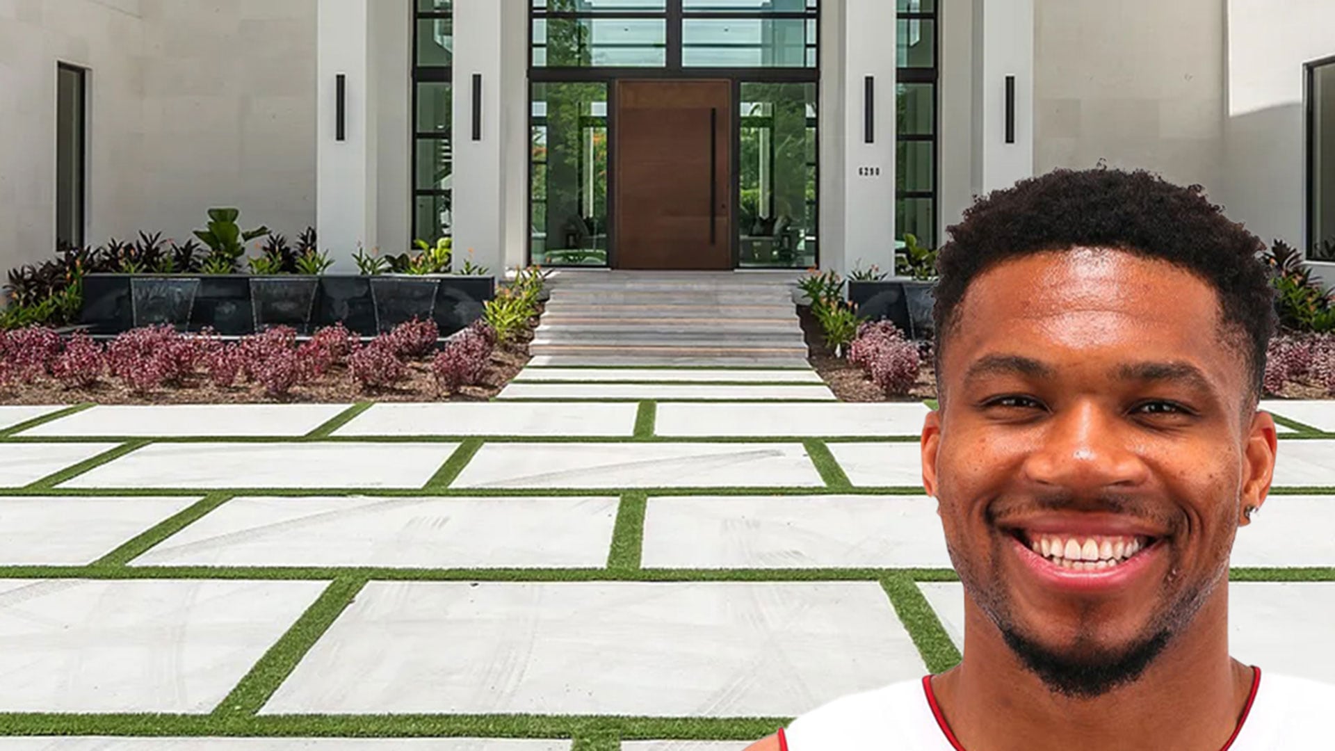 La nueva casa de Giannis Antetokounmpo tiene casi 1.100 metros cuadrados, ocho dormitorios, diez baños completos, dos toilettes, piscina, jacuzzi y casa de huéspedes (Instagram Trade Miami)
