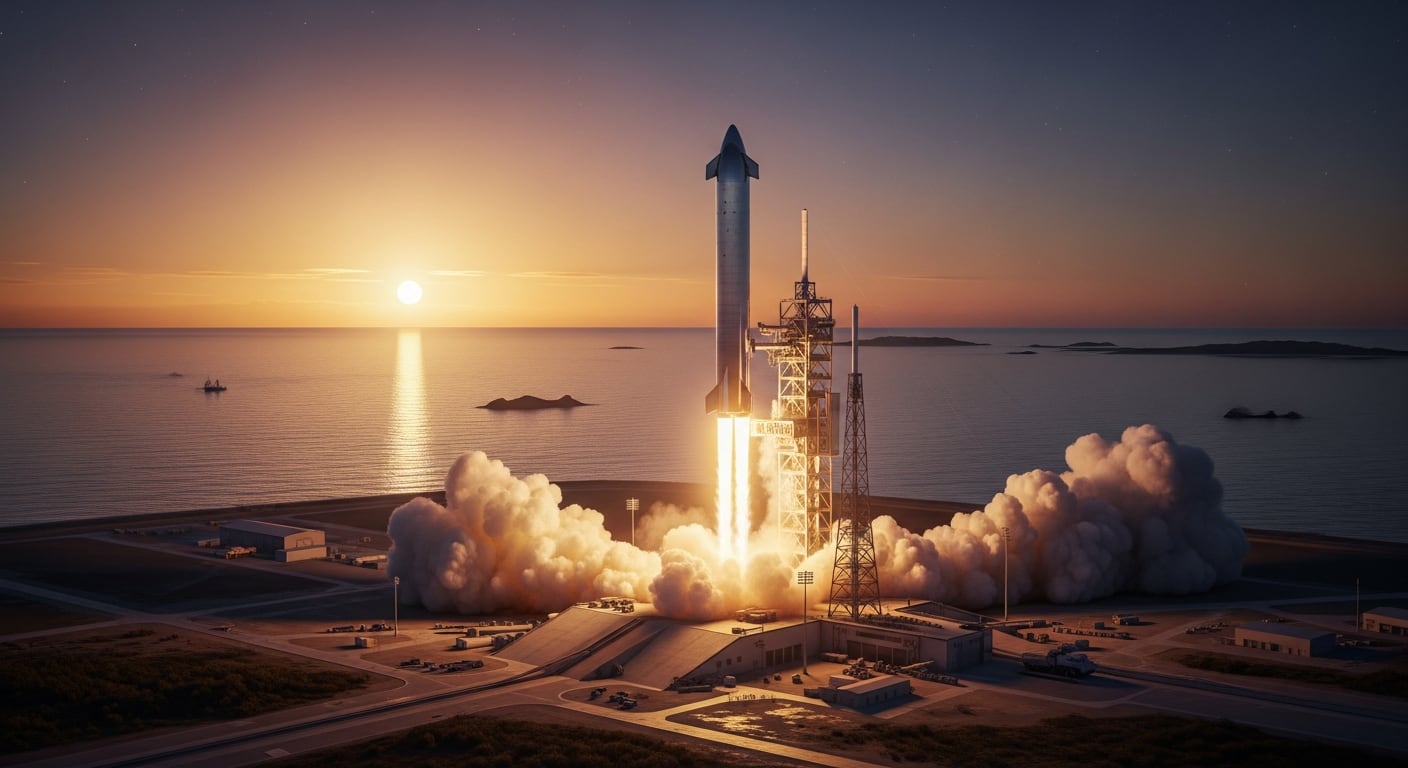 Starship V3 es el cohete más grande y potente construido hasta la fecha con 124 metros de altura y 33 motores Raptor en su propulsor Super Heavy SpaceX(Imagen Ilustrativa Infobae)