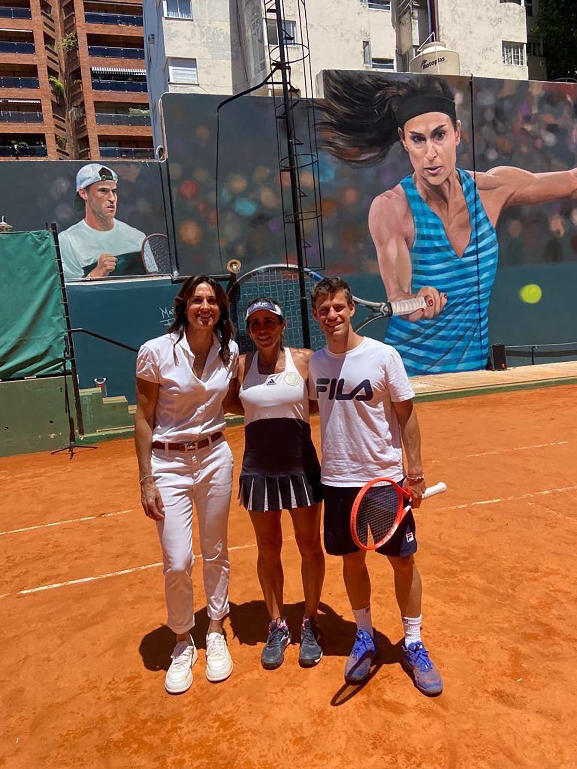 Giménez, junto a Gabriela Sabatini y Diego Schwartzman.
