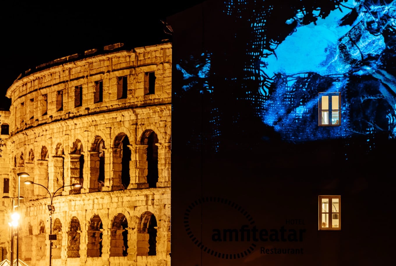 El anfiteatro y el Foro romano de Pula se convirtieron en lienzos para proyecciones de 360 grados (Festival de la Luz Visualia)