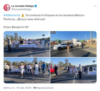 Reportan el arranque del bloqueo
