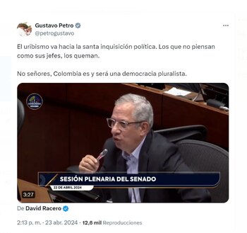 Con esta publicación, el presidente