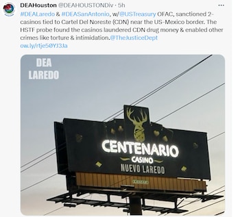 Reportan clausura de casino ligado al Cártel del Noreste sancionado por EEUU