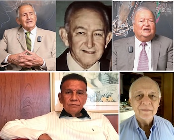 Los generales del FIM Juan Herrera, Teodoro Díaz, Juan Ferrer Barazarte y Eduardo Caldera Gómez, y el comandante Elías Buchszer Cabriles