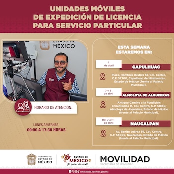 Unidades móviles en el Edomex ()X@SEMOV_Edomex