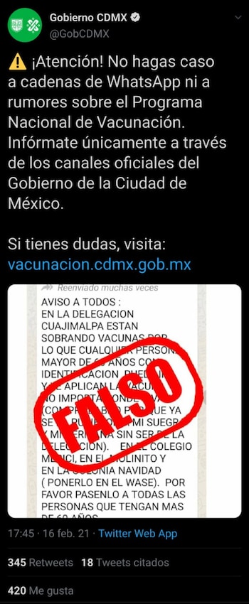 La dependencia de gobierno señaló