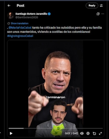 Santiago Botero lanzó duras