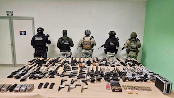 Armamento bélico decomisado por las