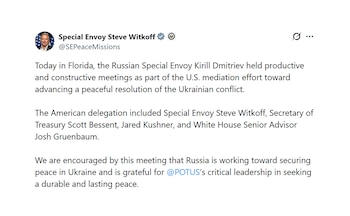 El mensaje de Steve Witkoff