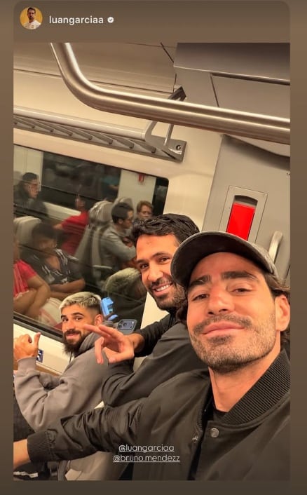 Antonio Briseño, Luan García y Bruno Méndez viajaron en el Tren Interurbano