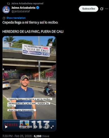 Jaime Arizabaleta señaló a Cepeda
