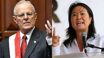 El presidente peruano Pedro Pablo Kuczynski y la líder de la oposición Keiko Fujimori
