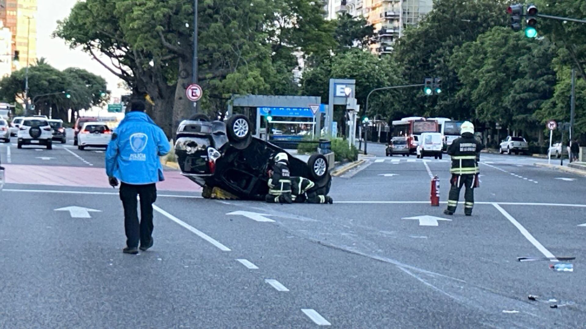 Choque múltiple sobre 9 de Julio y Santa Fe