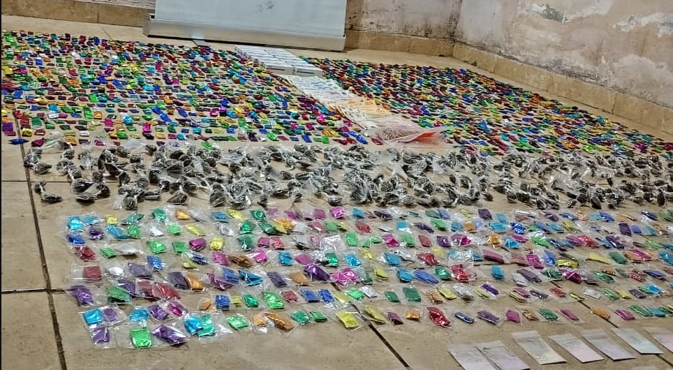 Parte del material incautado en el kiosco del barrio Villegas