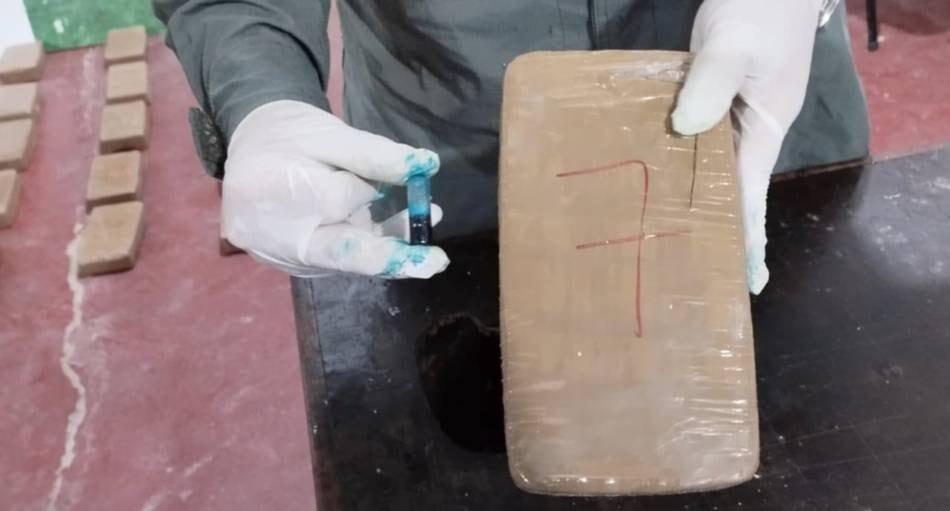 El narcotest dio positivo para cocaína (Ministerio de Seguridad Nacional)