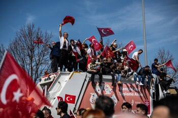 La manifestación contra el presidente