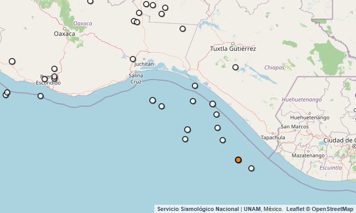 Temblor reportado en Chiapas. (SSN)