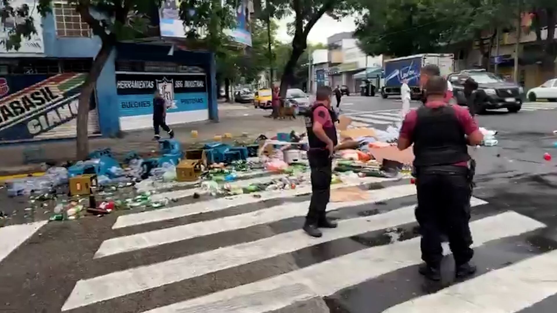 Así quedó la traza después del impacto.