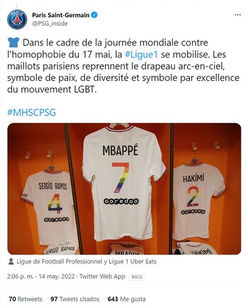 El posteo del PSG apoyando