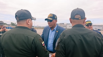 El ministro de Defensa, Jorge Mora, llegó a Cúcuta con la cúpula militar y policial para participar en un Consejo de Seguridad tras el ataque en Los Patios - crédito @mindefensa / X