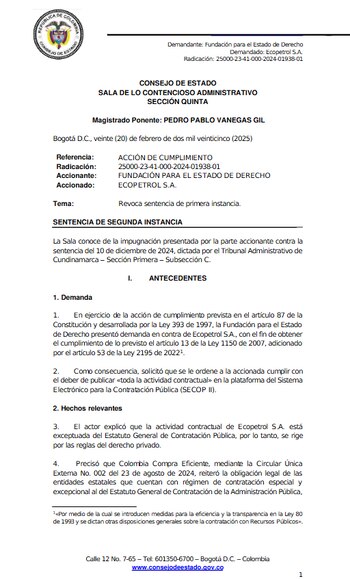 La sentencia del Consejo de