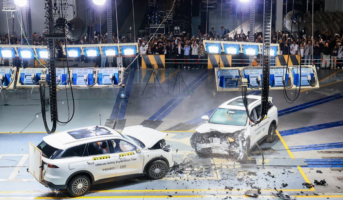 Las imágenes de la prueba de choque de la Tiggo 9 evidencian la preservación de la cabina y la eficacia de bolsas de aire y cinturones. - (Chery)
