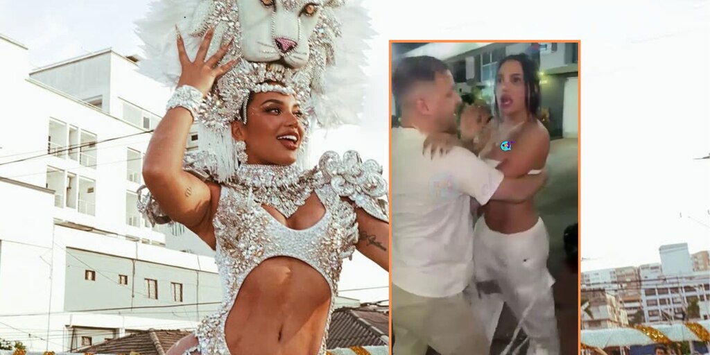 Andrea Valdiri protagonizó 'bochinche' en fiesta del Carnaval de Barranquilla tras ser agredida por un extraño: su novio intervino - Infobae