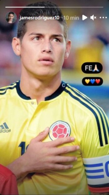James Rodríguez envía mensaje de apoyo a la selección Colombia