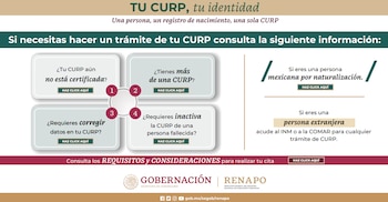 La corrección de la CURP puede gestionarse