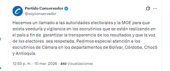 El Partido Conservador pidió hacer
