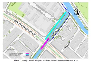 Desvíos para ciclistas en la