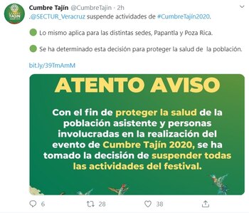 El anuncio en redes sociales