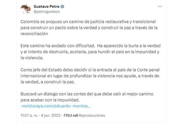El pronunciamiento del presidente de