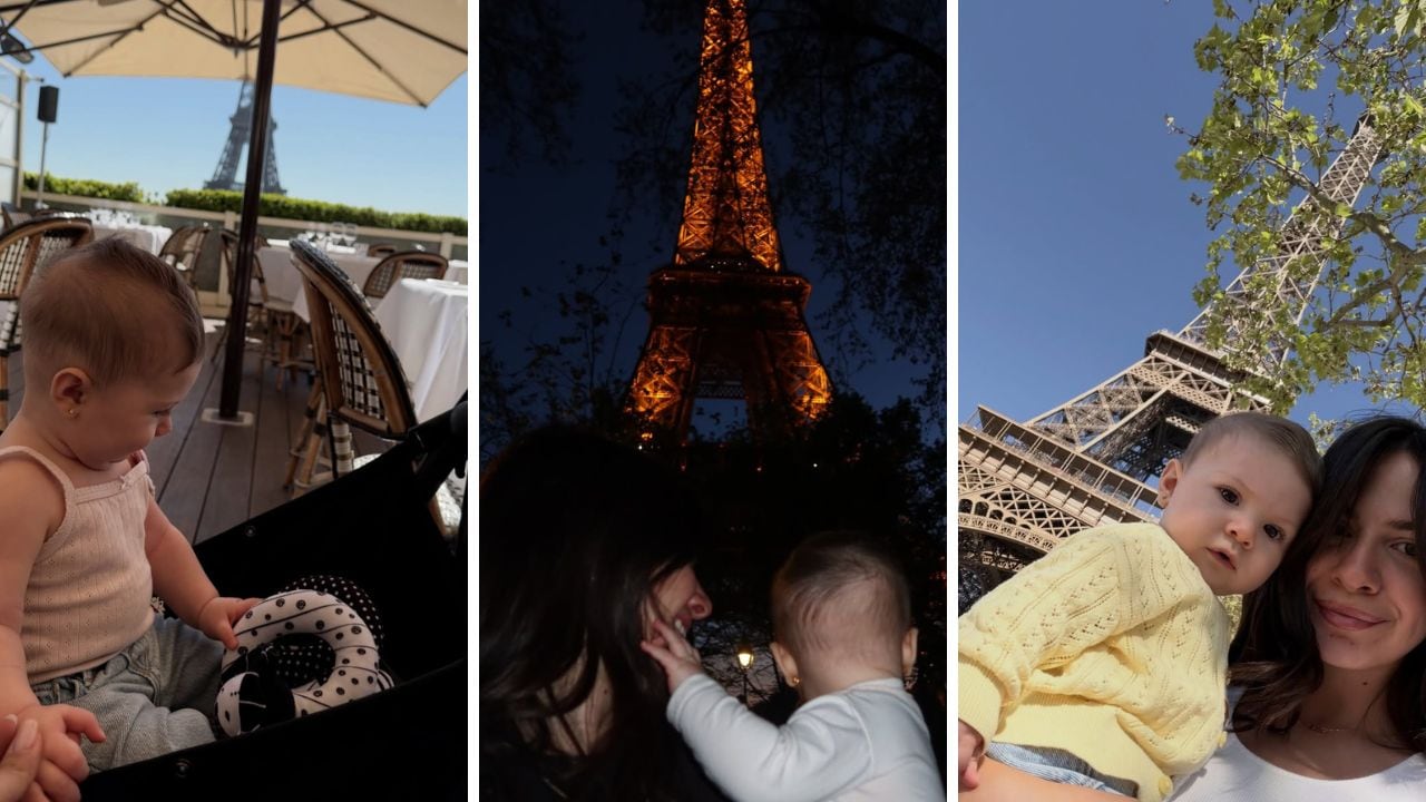 El carrusel de fotos de Ailén Cova y su hija Alaia en París muestra escenas de maternidad y ternura en la capital francesa