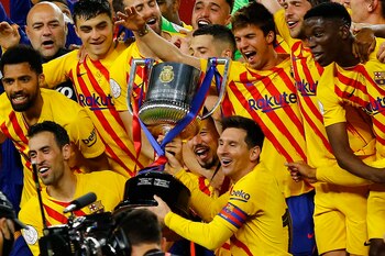 Lionel Messi se consagró campeón de la Copa del Rey con el Barcelona (REUTERS/Marcelo Del Pozo)